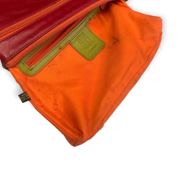 ili New York Colorblock Zipper Small Crossbody Bag Multi Colored Citrus Leather - Picture 11 of 11